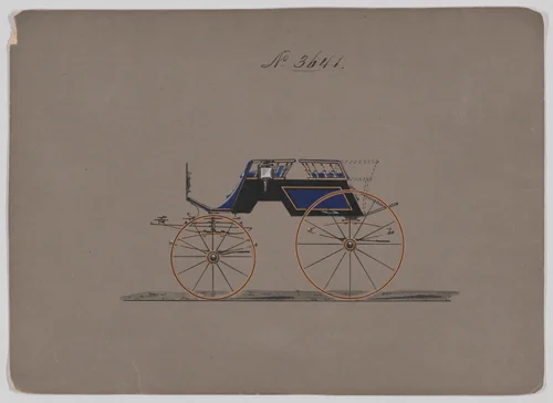 Dog Cart/Shifting Seat Phaeton #3641 by Brewster & Co., drawing, 1880