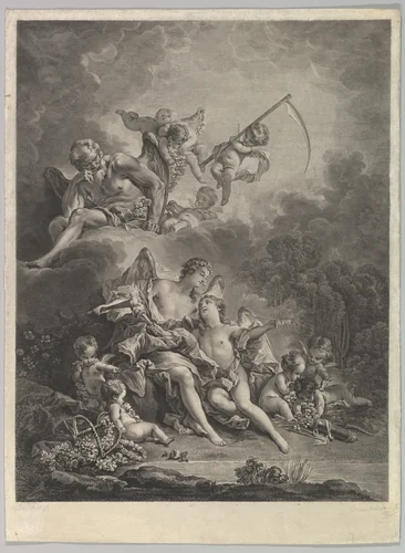 L'Hymen et l'Amour (Hymen and Cupid) by Jacques Firmin Beauvarlet, print, 1746-1797