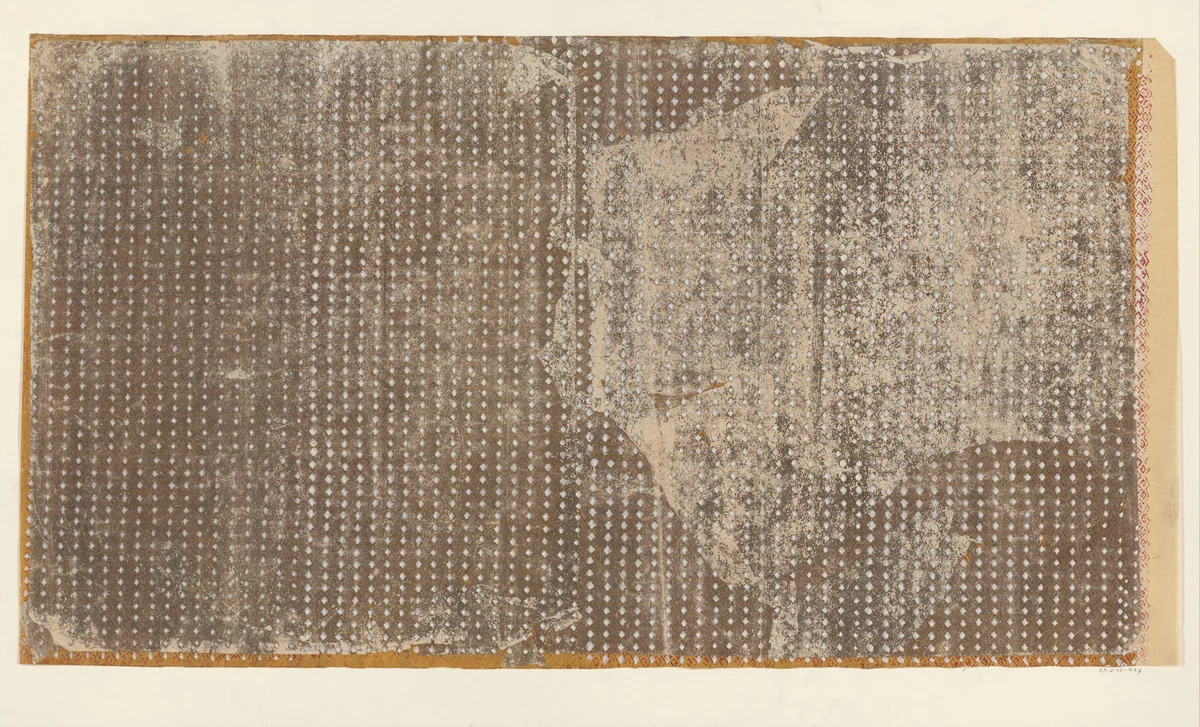 Blad met ruitenpatroon (één van acht identieke bladen) by anonymous, other, 1850-1950