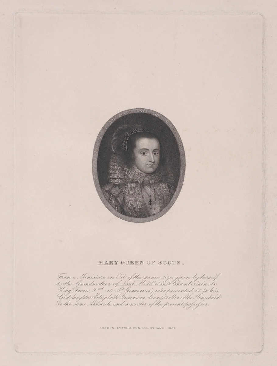 Mary, Queen of Scots by Evans & Sons, print, 1857