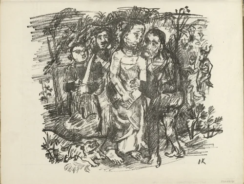 Gethsemane (plate, folio 33 verso) from the periodical Der Bildermann, vol. 1, no. 16 (Nov 1916) by Oskar Kokoschka, periodical, 1916