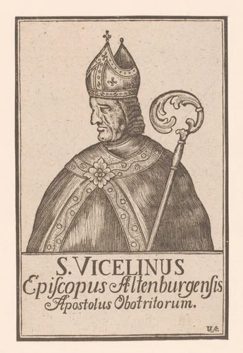 Heilige Vicelinus, bisschop van Altenburg by Unknown, print, 1550-1649