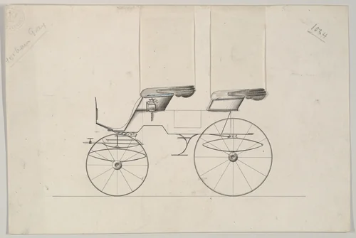 Design for Phaeton (unnumbered) by Brewster & Co., drawing, 1850-1874