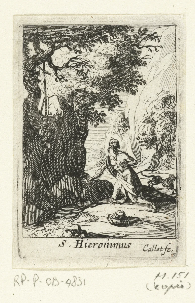 De boetvaardige Hiëronymus by anonymous, print, 1632-1699