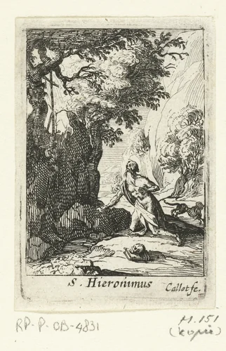 De boetvaardige Hiëronymus by anonymous, print, 1632-1699