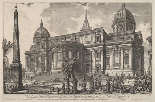 Veduta della facciata di dietro della Basilica di S. Maria Maggiore by Giovanni Battista Piranesi, print, 1720-1778