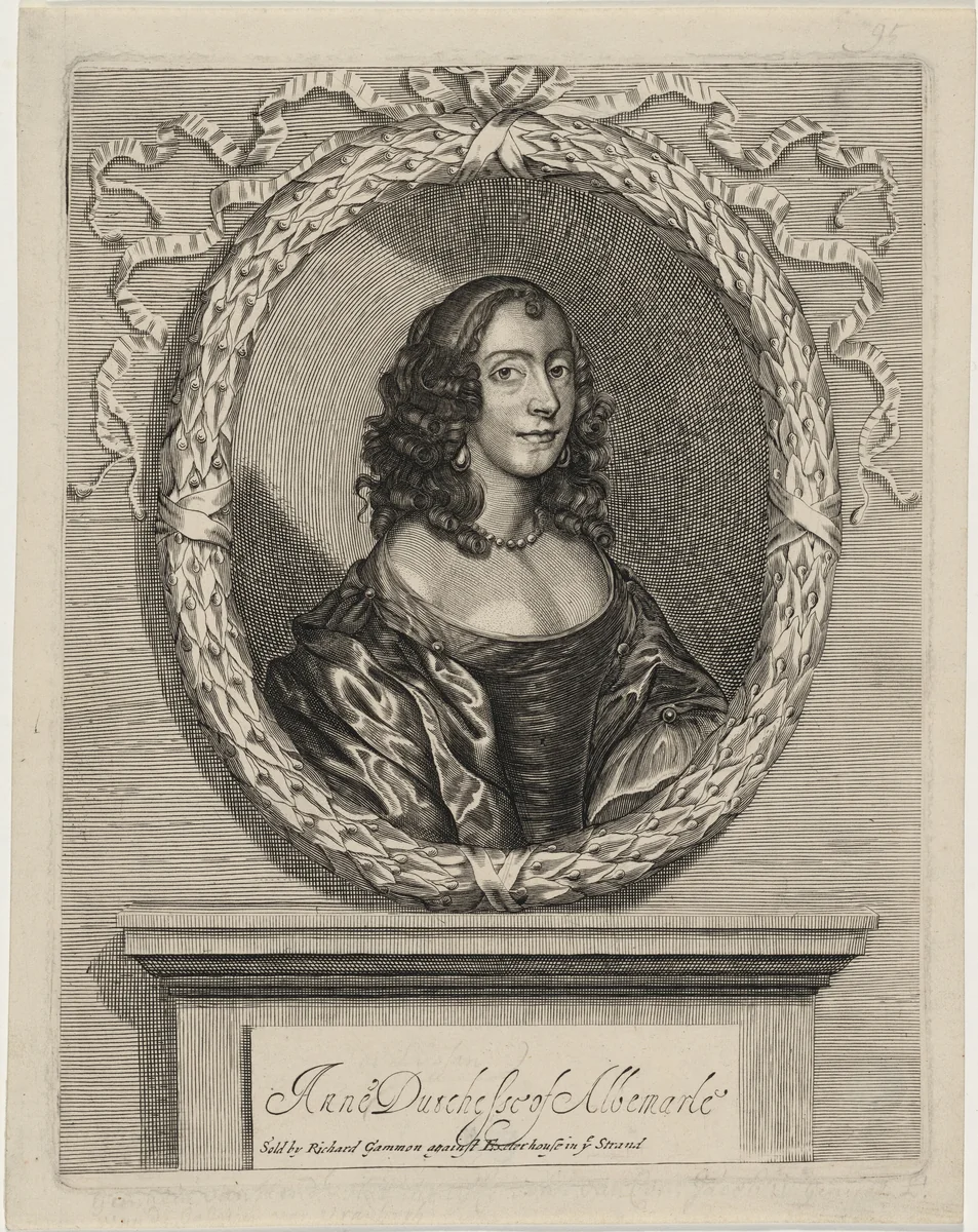 Anne, Duchess of Albemarle by William Faithorne, print, 1616-1691