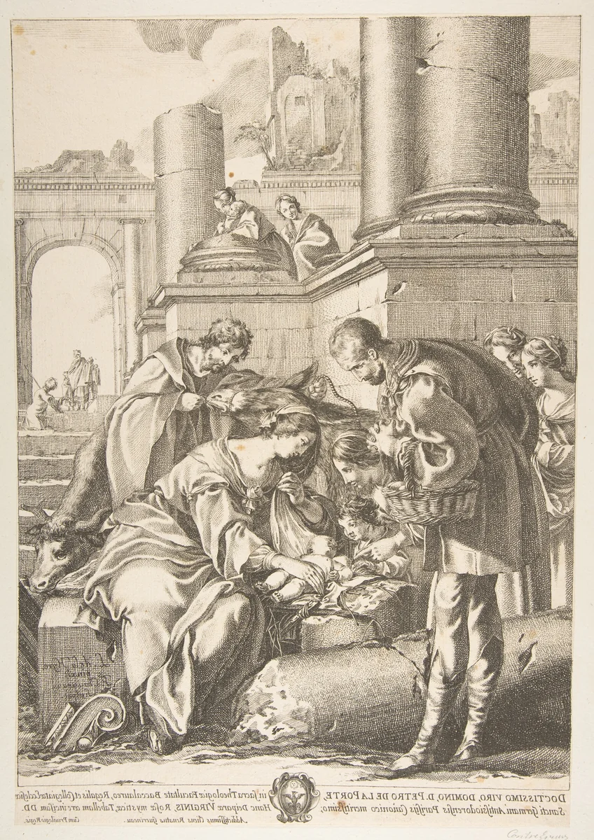 Adoration by François Chauveau, print, 1613-1676