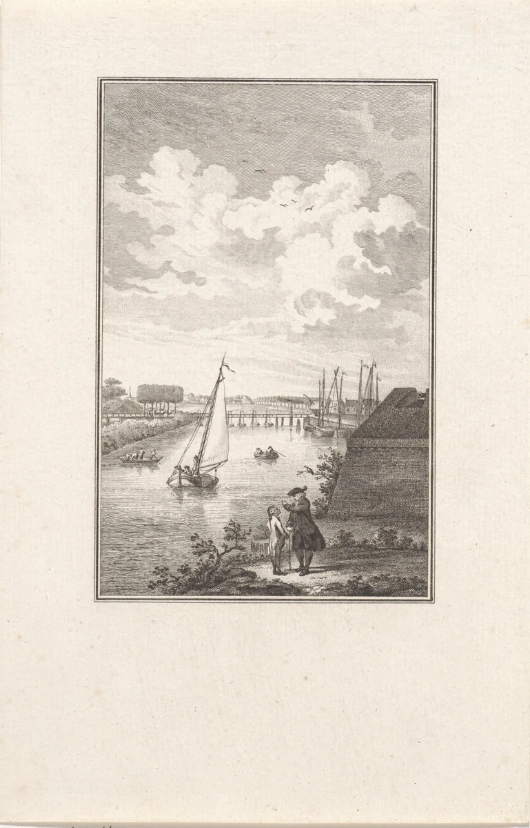 Boten op de IJssel bij Zutphen by Reinier Vinkeles, print, 1786