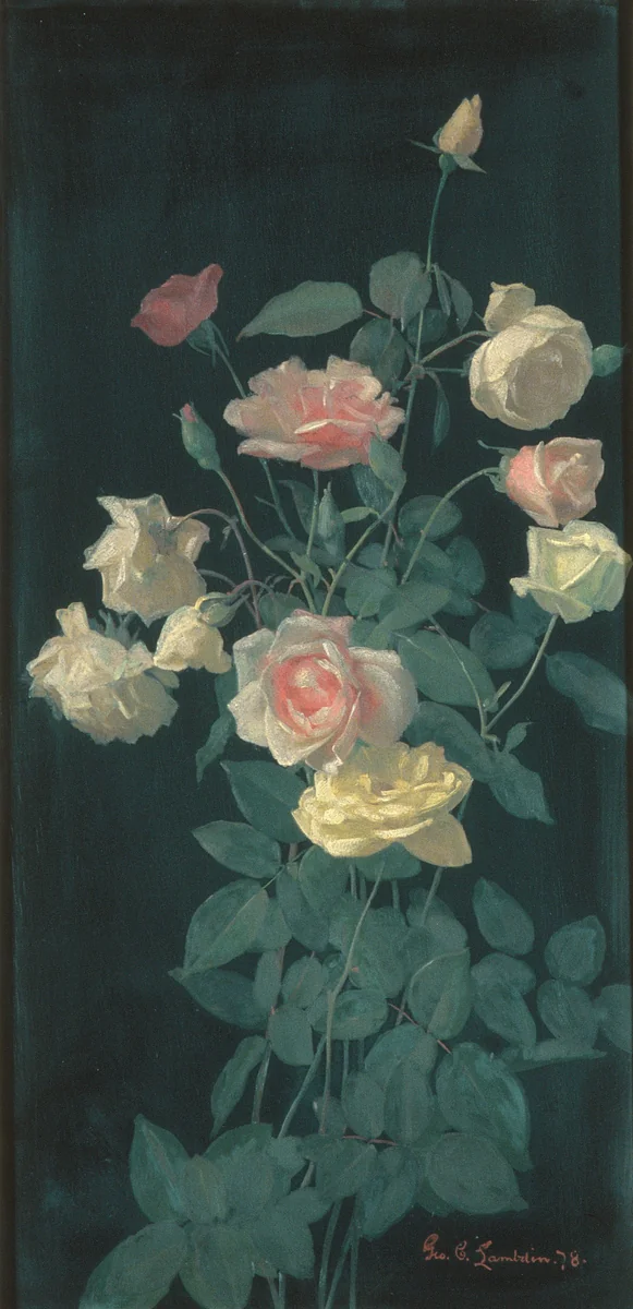 Roses by George Cochran Lambdin, artwork, 1878