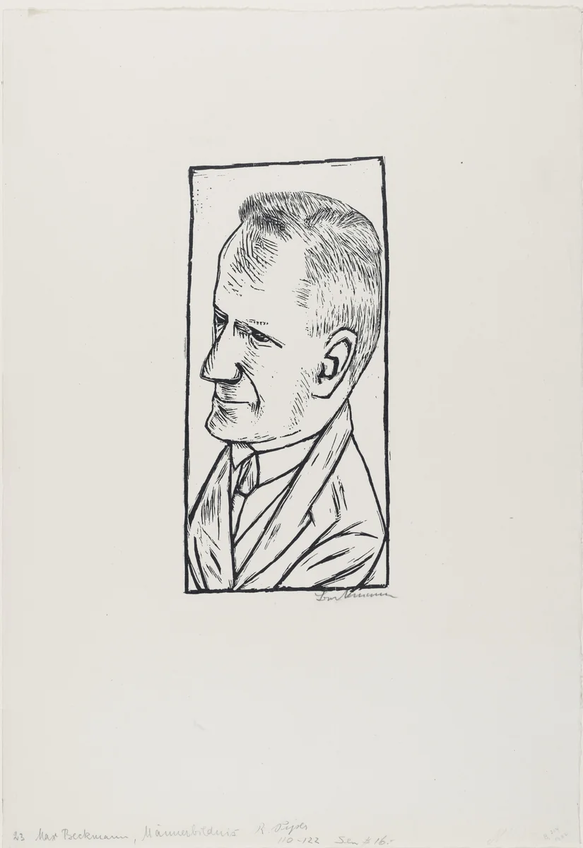 Portrait of Reinhard Piper (Bildnis Reinhard Piper) by Max Beckmann, print, 1922