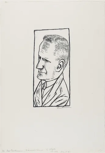 Portrait of Reinhard Piper (Bildnis Reinhard Piper) by Max Beckmann, print, 1922