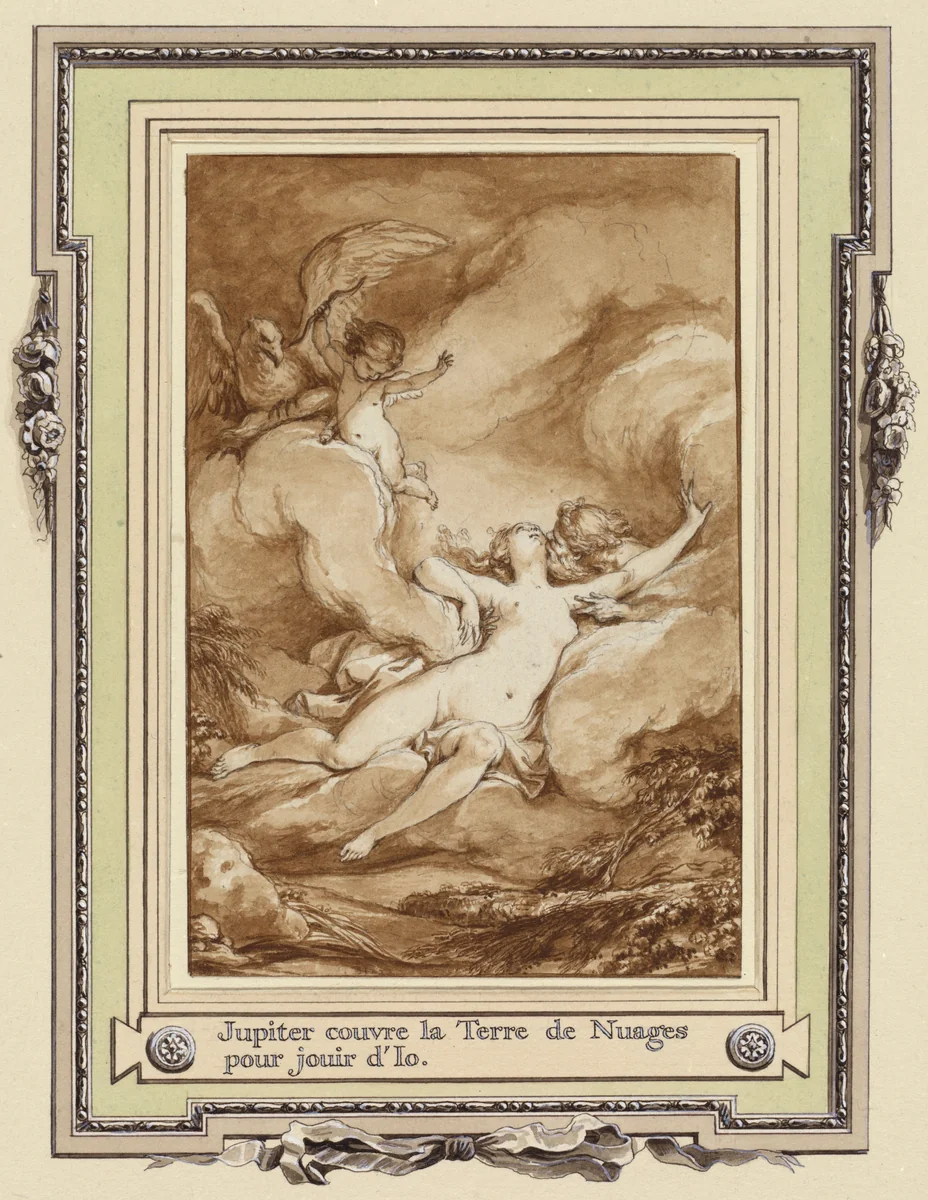 Jupiter couvre la Terre de Nuages pour jouir d'Io by Charles Monnet, drawing, 1767-1771