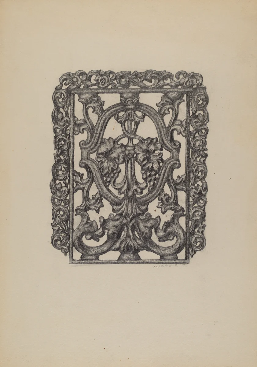 Window Grille by Austin L. Davison, index of american design, 1937