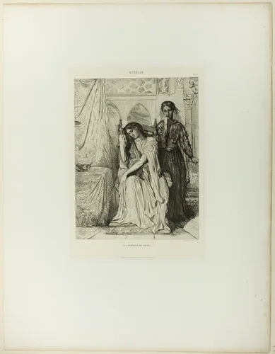 The Willow Song, plate nine from Othello by Théodore Chassériau, print, 1844