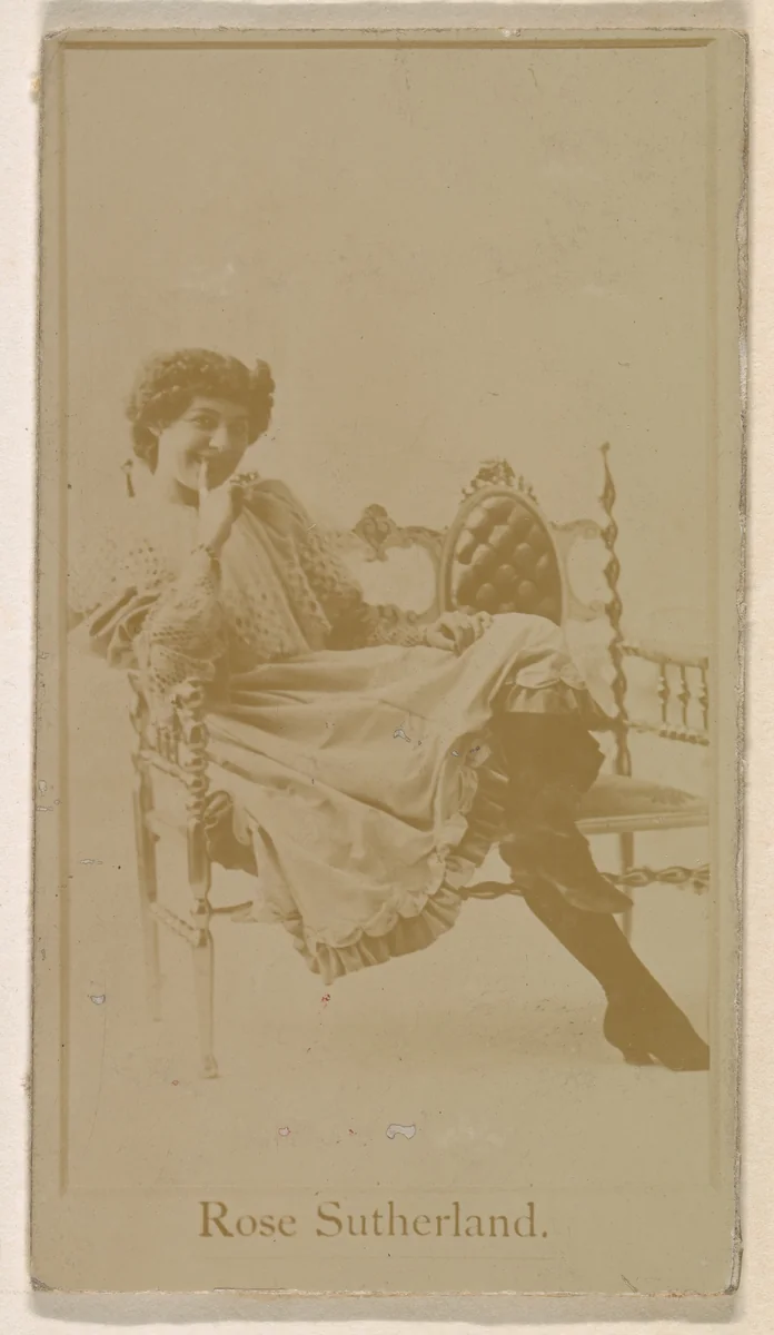 Miss Rose Sutherland, from the Actresses series (N245) issued by Kinney Brothers to promote Sweet Caporal Cigarettes by Kinney Brothers Tobacco Company, photograph, 1890