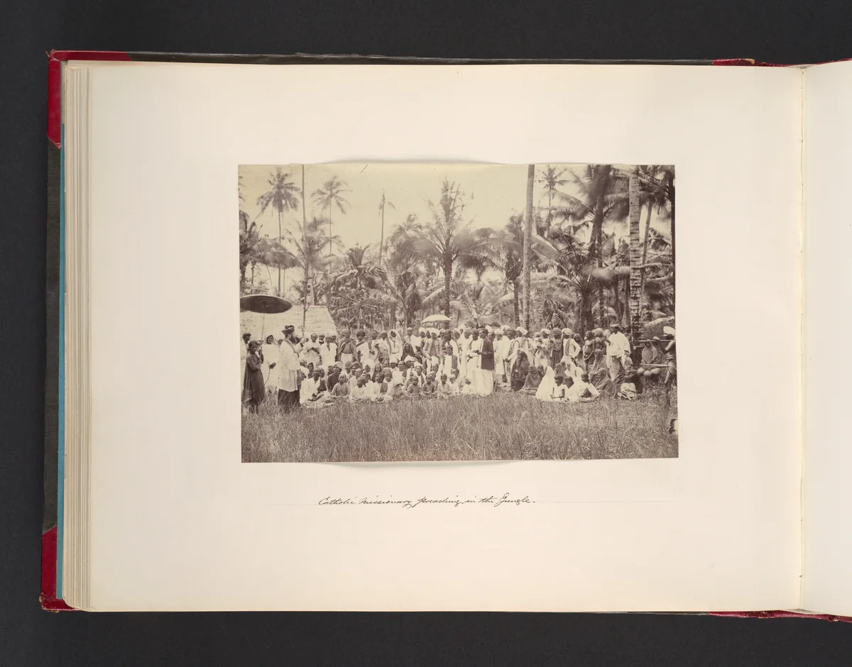 Catholic Missionary Preaching in the Jungle by John Thomson, photograph, 1865