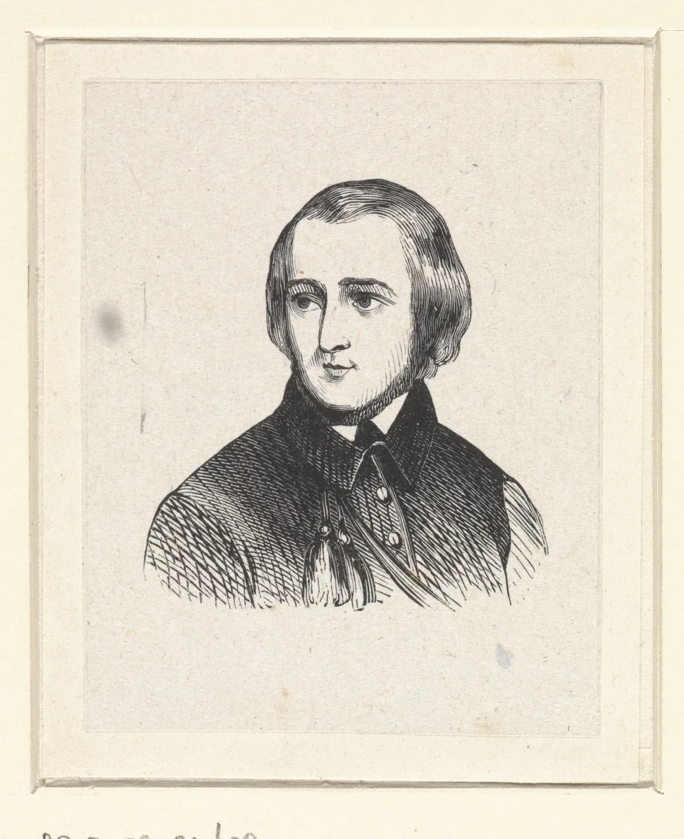 Portret van Willem Geefs by anonymous, print, 1840-1842