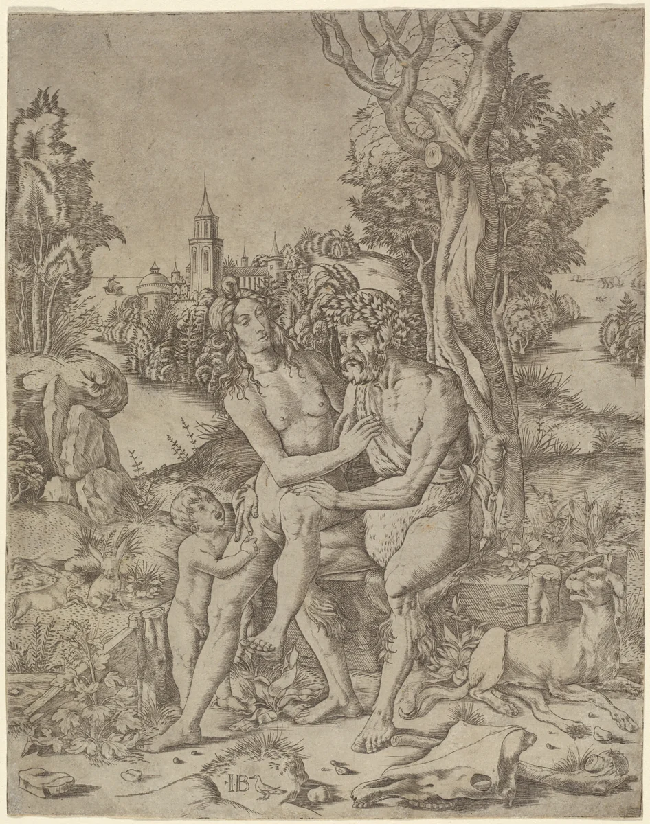 Faun Family by Giovanni Battista Palumba, print, 1507