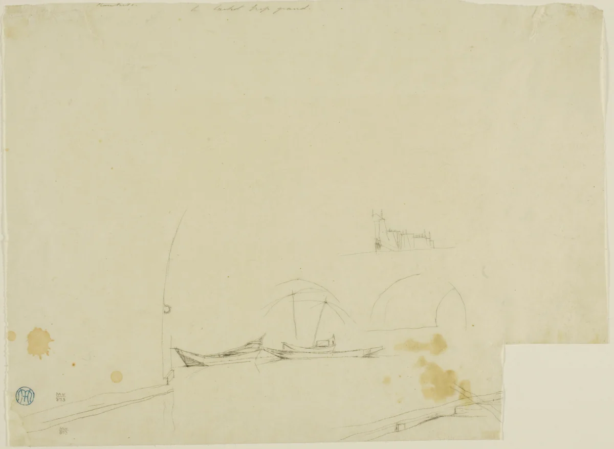 Study for an arch of Pont Notre-Dame, Paris by Charles Meryon, drawing, 1853