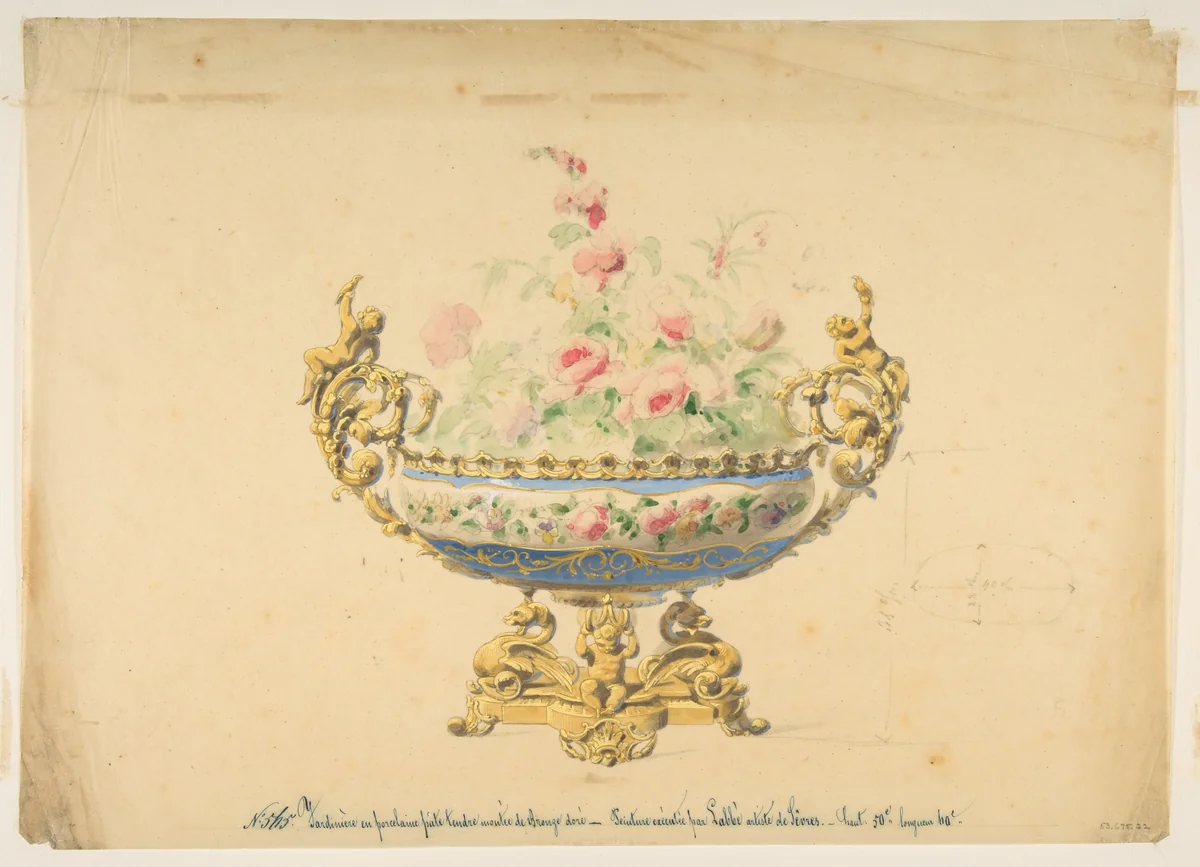 Design for a Jardiniere by anonymous, drawing, 1800-1899