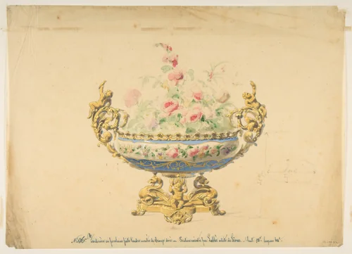 Design for a Jardiniere by anonymous, drawing, 1800-1899