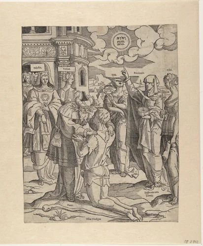 De terugkeer van de verloren zoon by Cornelis Anthonisz, print, 1535-1545