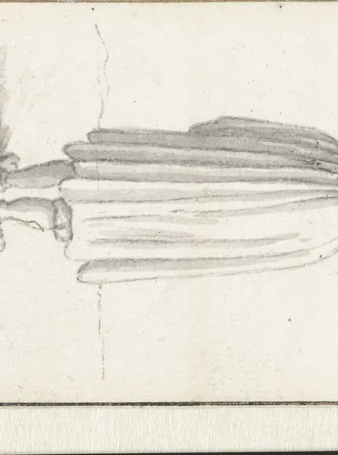 Staande man, op de rug gezien by Herman Saftleven, drawing, 1619-1685