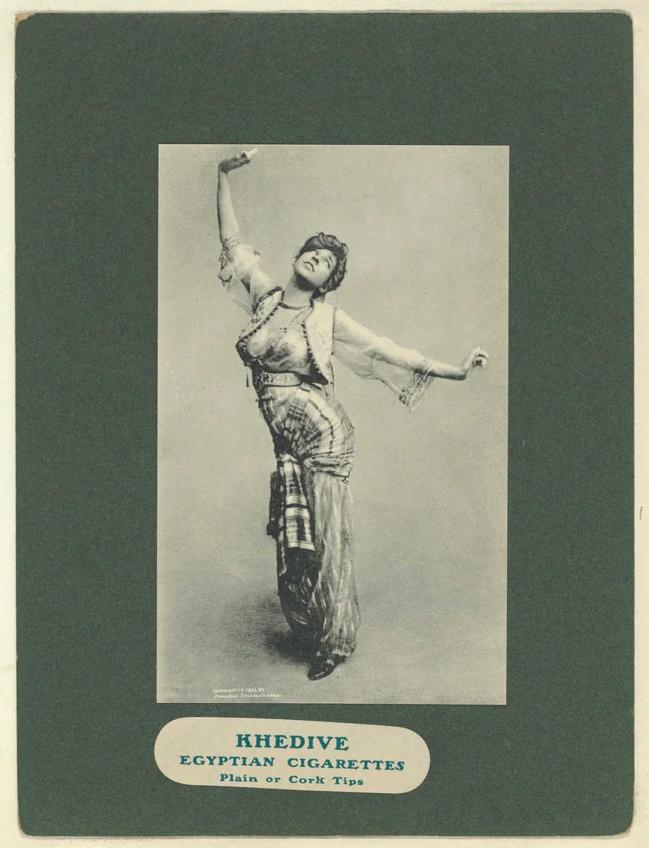 Plate 4, from Little Egypt Actresses series (T2), issued by Monopole Tobacco Works to promote Khedive Egyptian Cigarettes by Monopole Tobacco Works, print, 1902