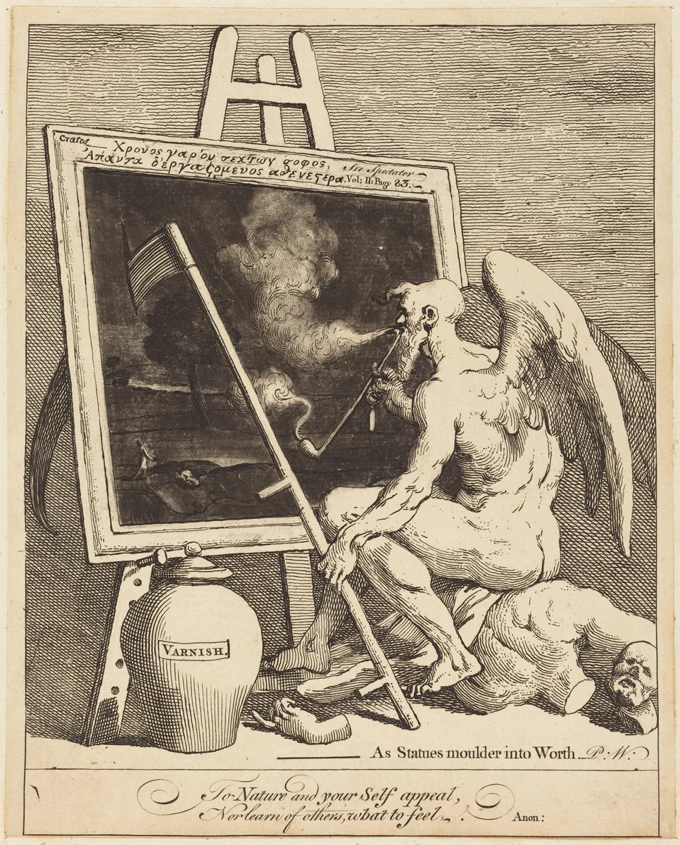 Time Smoking a Picture by William Hogarth, print, 1761