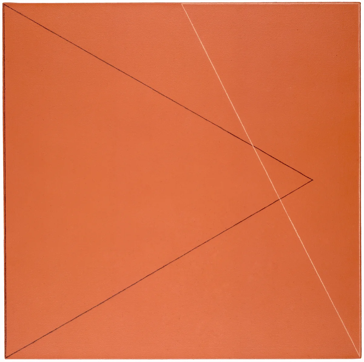 Two Triangles within a Square #2 by Robert Mangold, painting, 1975