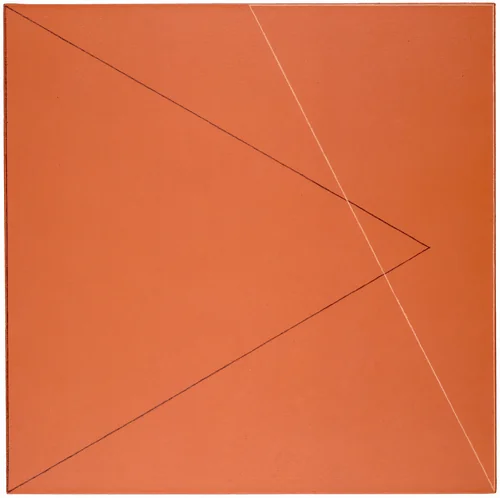 Two Triangles within a Square #2 by Robert Mangold, painting, 1975
