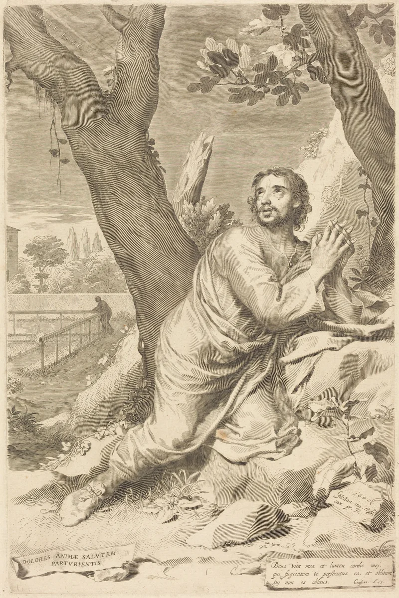 Saint Augustine by Claude Mellan, print, 1660