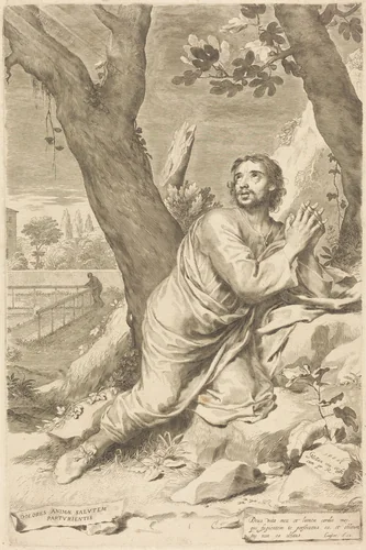Saint Augustine by Claude Mellan, print, 1660