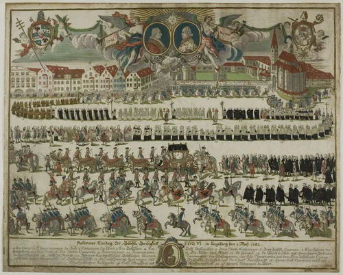 Pageant in Honor of Pope Pius VI by J. G. Freling, print, 1782-1783