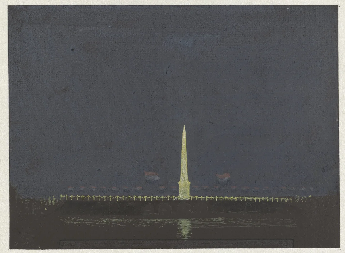 ‘De illuminatie op den hooge sluis ter gelegenheid der geboorte van de jonge prins’ by Christiaan Andriessen, drawing, 1805-1808