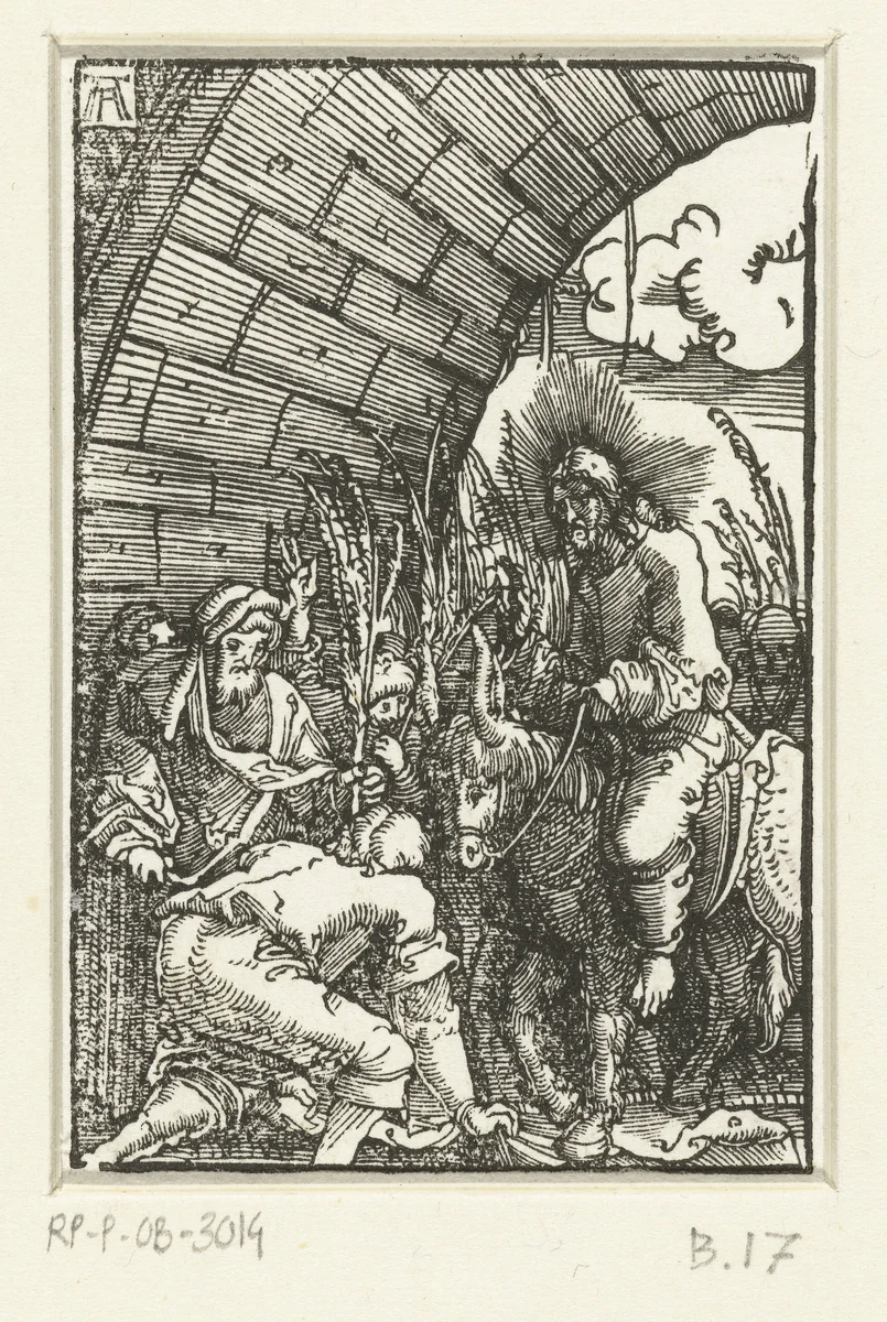 Intocht in Jeruzalem by Unknown, print, 1506-1538