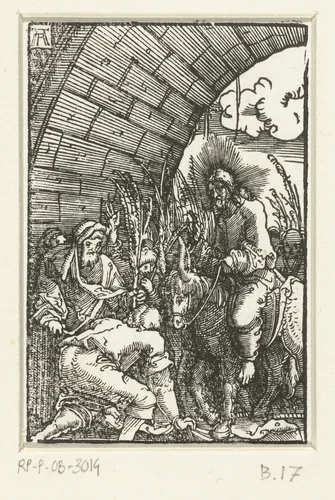 Intocht in Jeruzalem by Unknown, print, 1506-1538