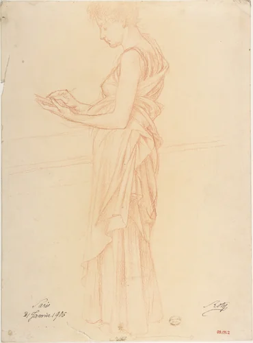 Study of a Woman by Louis-Oscar Roty, drawing, 1906