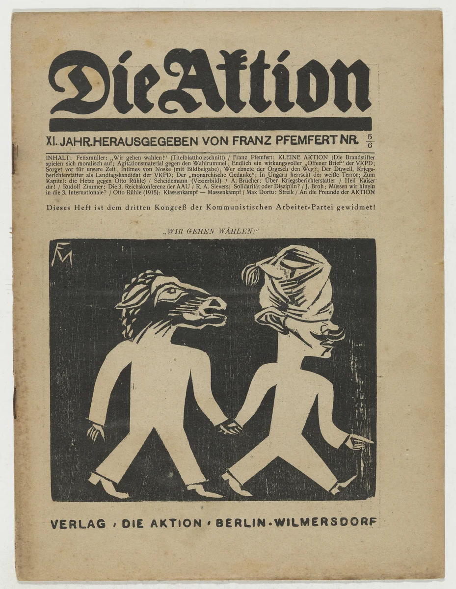 Die Aktion, vol. 11, no. 5/6 by Conrad Felixmüller, periodical, 1921