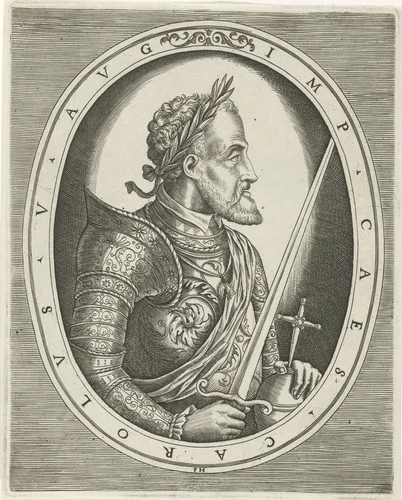 Portret van Karel V van Habsburg by Unknown, print, 1546-1562