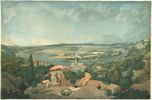 View of Paris from the Terrace of the Pavillon de Brimborion by Carle Vernet, drawing, 1810-1812