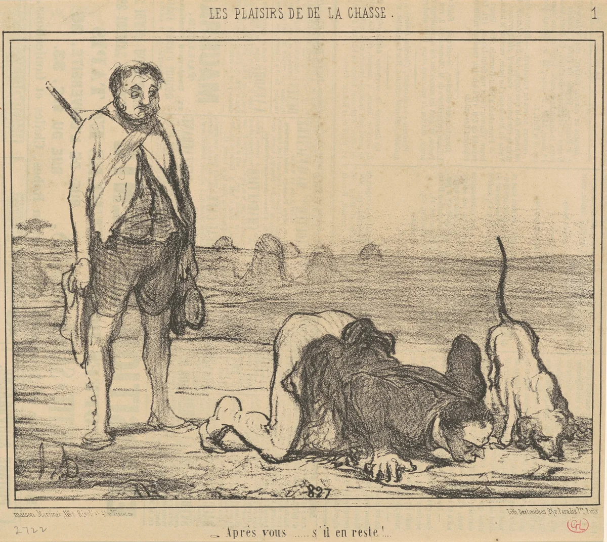 Après vous ... s'il en reste! ... by Honoré Daumier, print, 1855