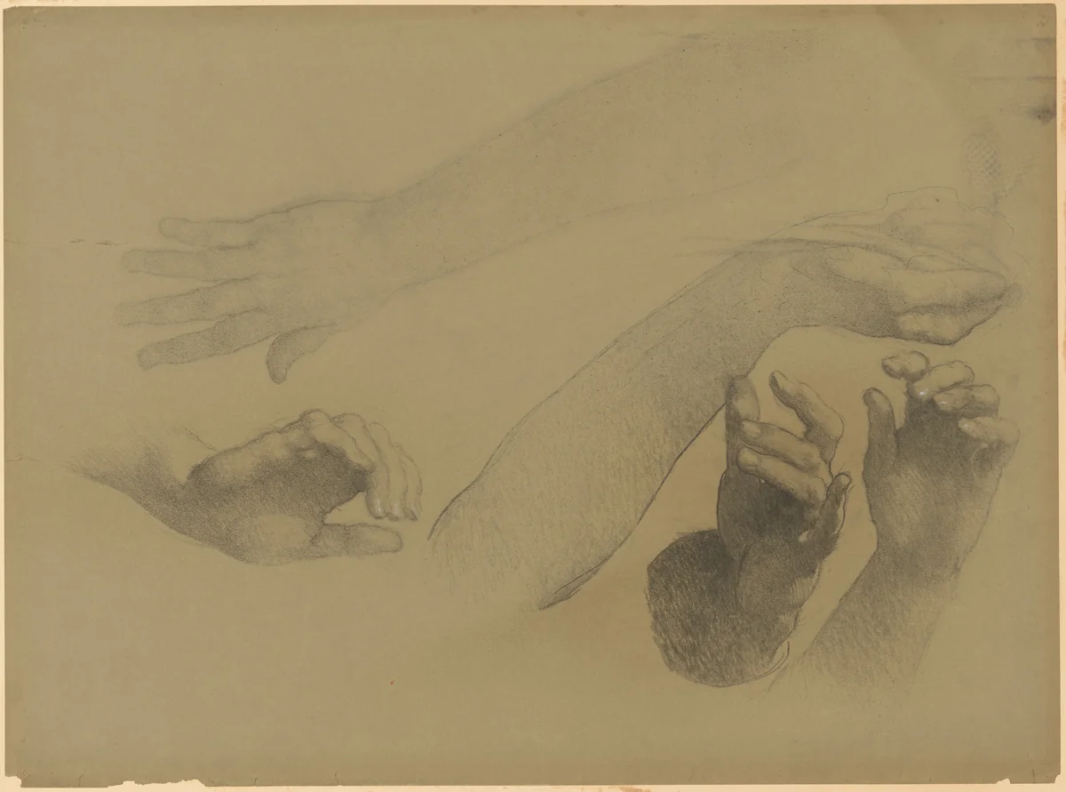 Study of Hands by Edwin Howland Blashfield, drawing, 1909