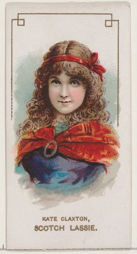 Kate Claxton as Scotch Lassie, from the set Actors and Actresses, Second Series (N71) for Duke brand cigarettes by W. Duke, Sons & Co., print, 1888-1890