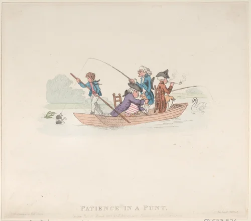 Patience in a Punt by Thomas Rowlandson, print, 1803