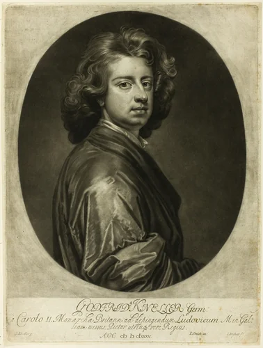 Portrait of Godfrey by Isaac Beckett, print, 1673-1719