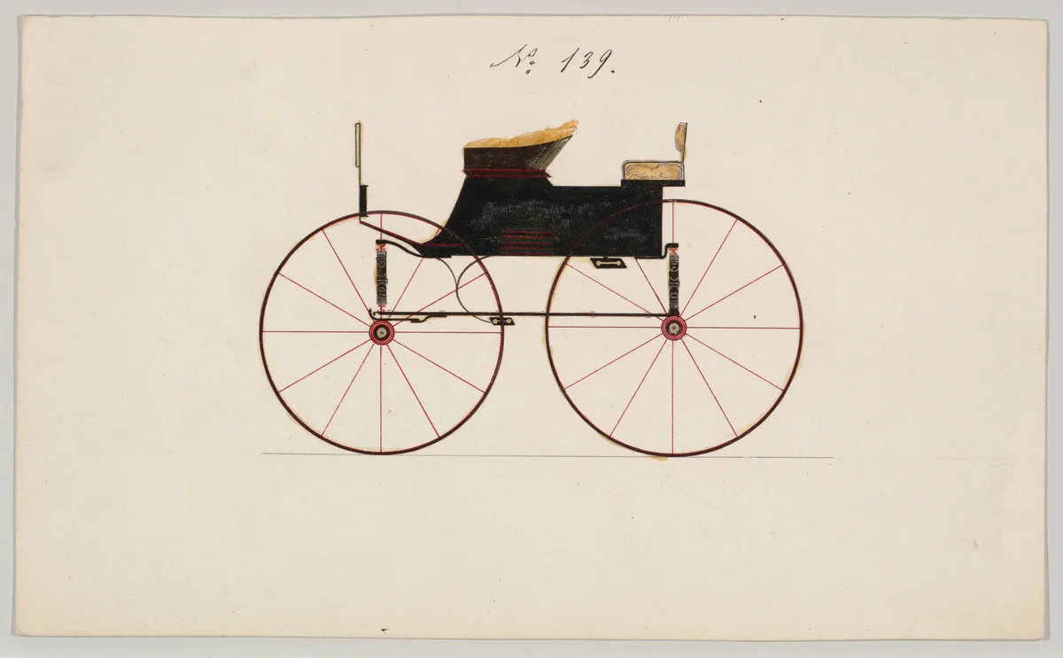 Dog Cart Phaeton #139 by Brewster & Co., drawing, 1850-1870