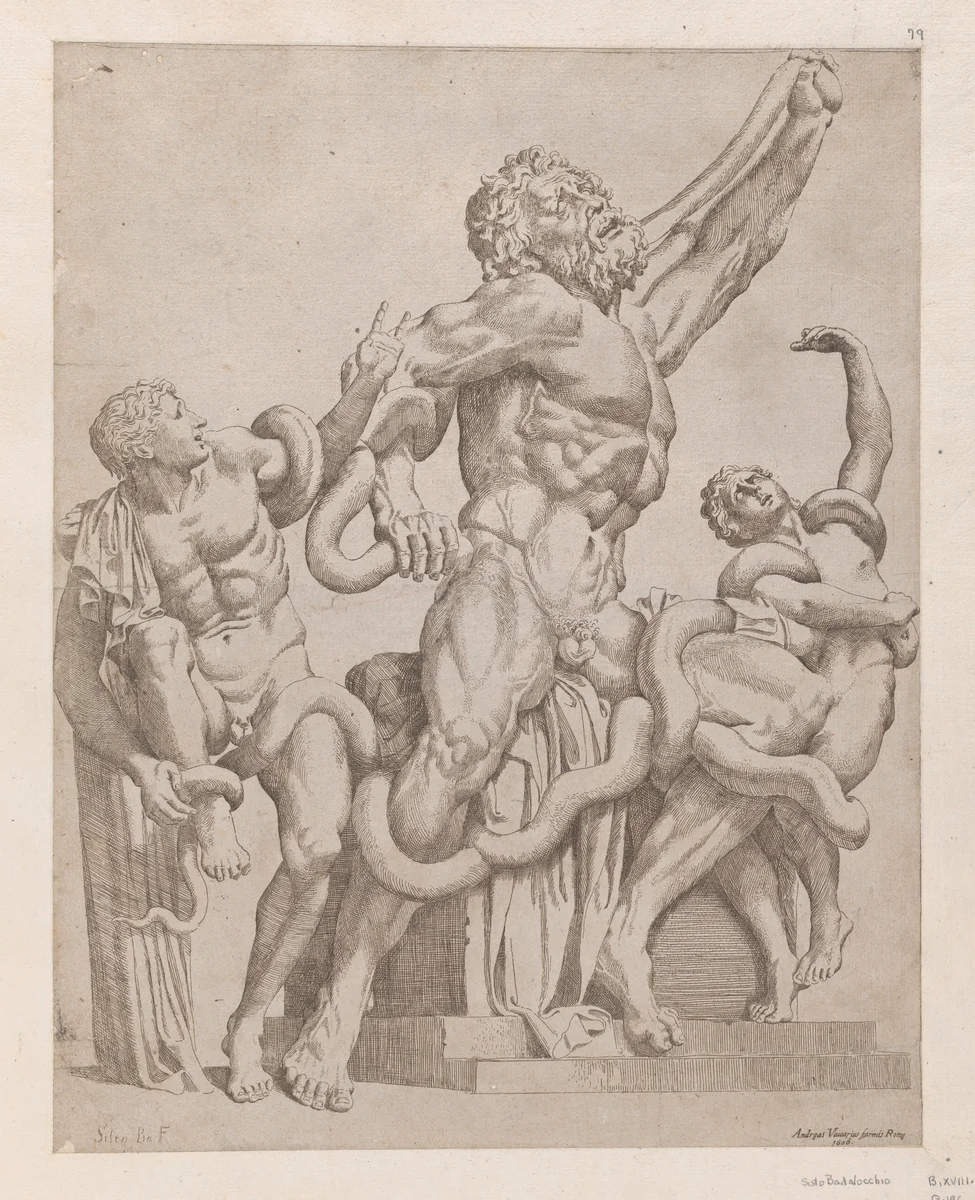 Laocoon, from "Speculum Romanae Magnificentiae" by Sisto Badalocchio, print, 1561