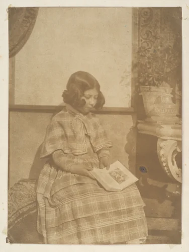Portrait of His Daughter Reading by Louis-Désiré Blanquart-Évrard, photograph, 1845-1849